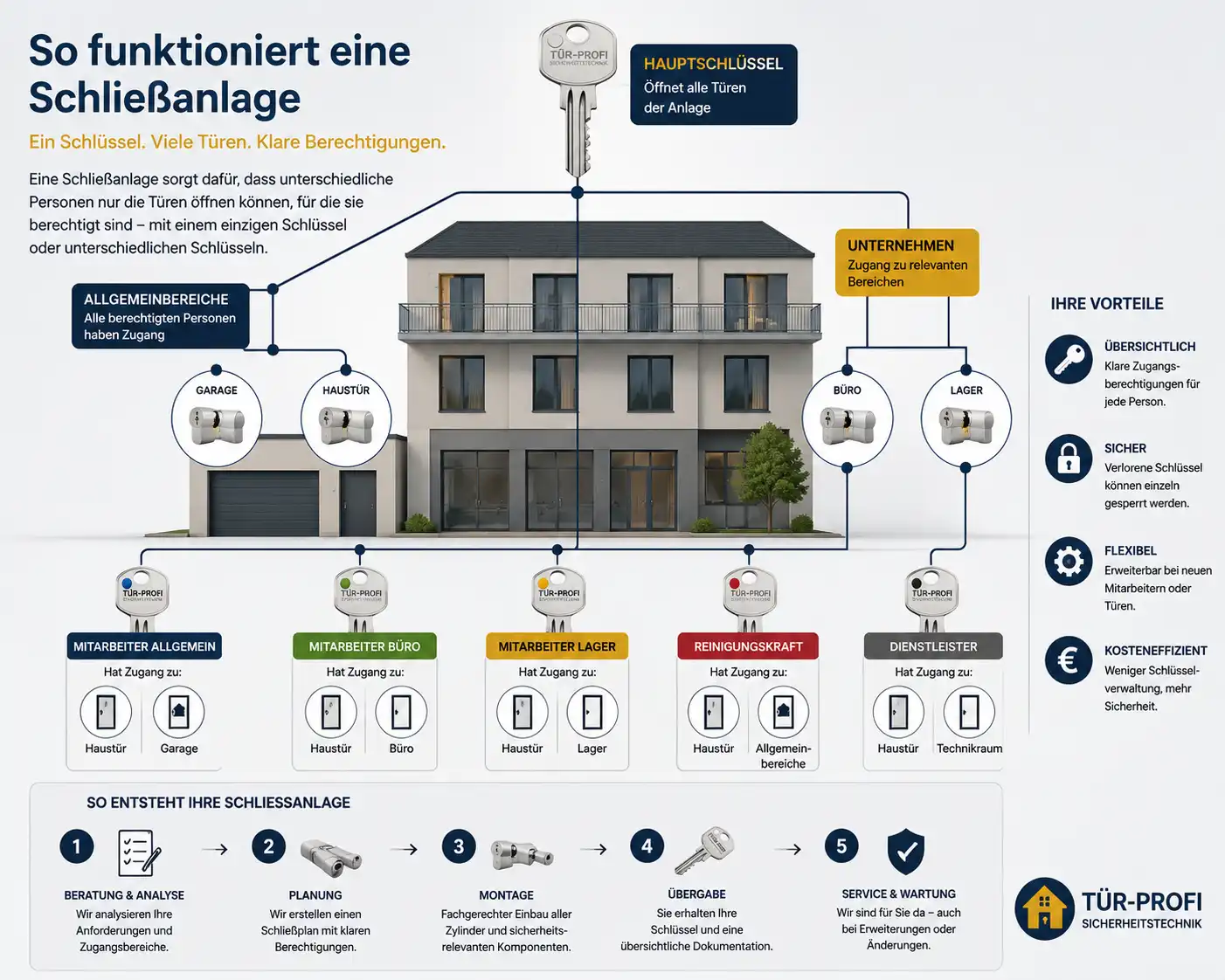 Funktionsprinzip einer Schließanlage